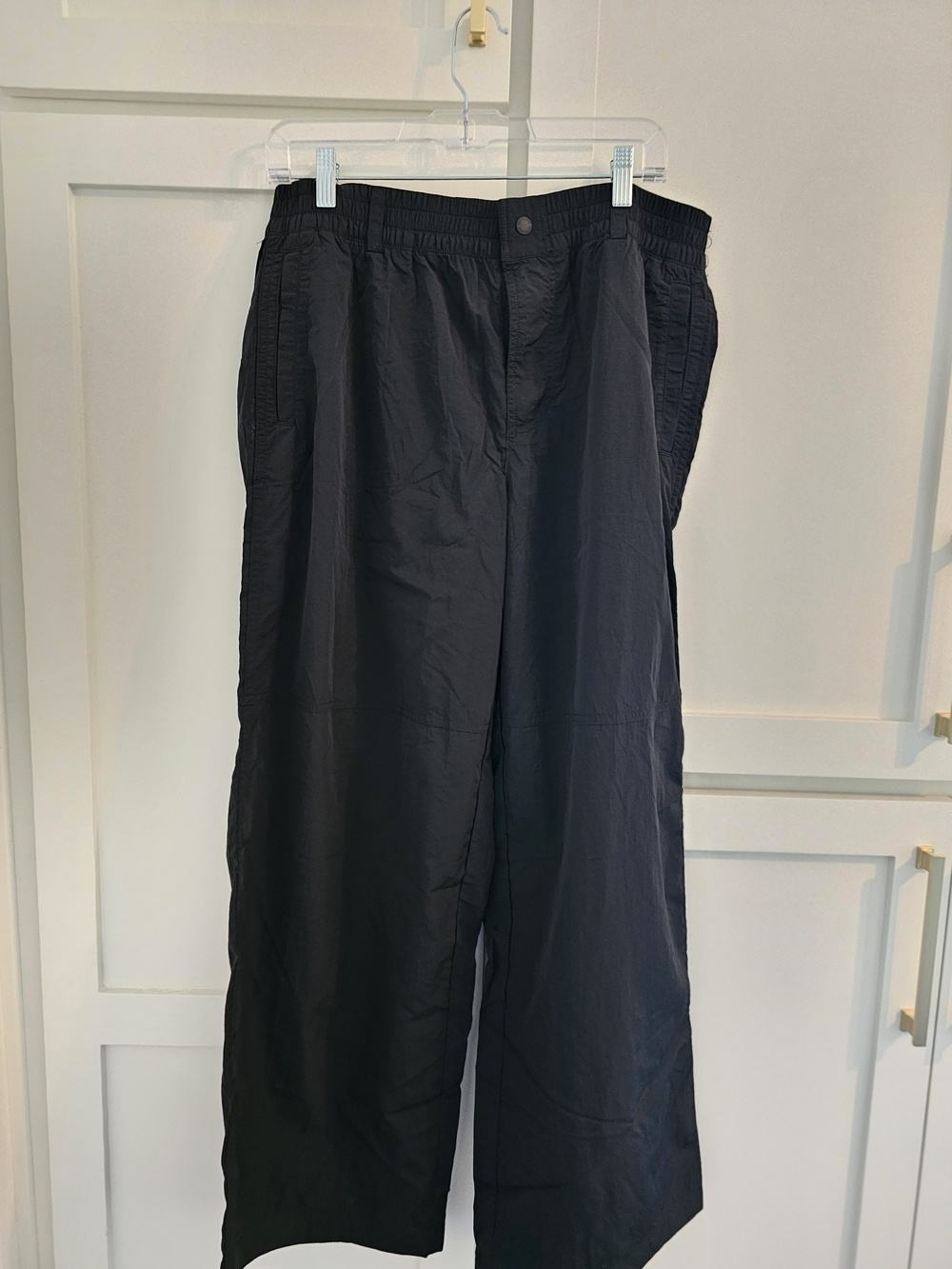 aerie Black Wide-Leg Drawstring Joggers